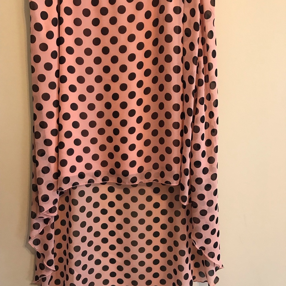 Peach & Black High Low Skirt